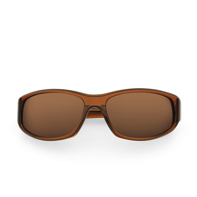 Brown sunglasses on a white background